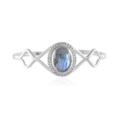 Labradorite Silver Bangle