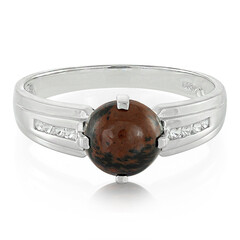 Mahogany Obsidian Silver Ring