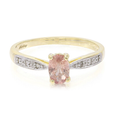 10K Unheated Padparadscha Sapphire Gold Ring