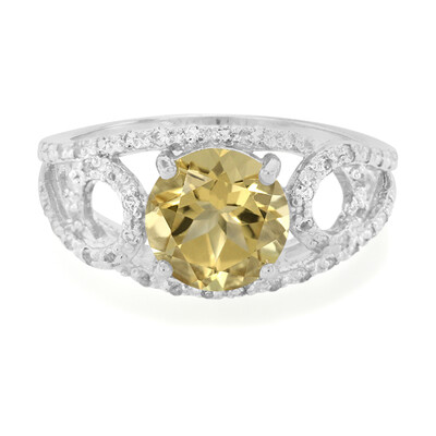 Champagne Quartz Silver Ring