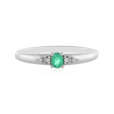 Colombian Emerald Silver Ring