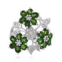 Russian Diopside Silver Ring