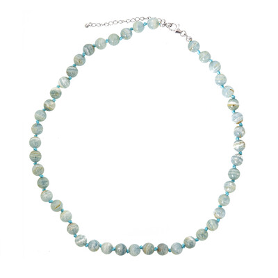 Blue Aragonite Silver Necklace