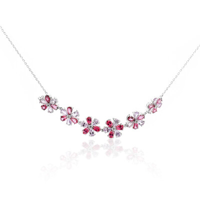 Pink Topaz Silver Necklace