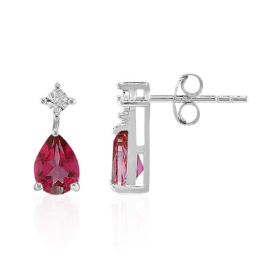 Pink Topaz Silver Earrings
