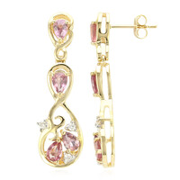 18K Unheated Padparadscha Sapphire Gold Earrings (AMAYANI)