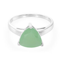 Green Chalcedony Silver Ring