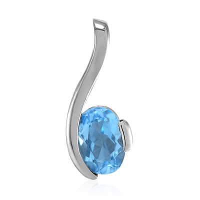 Swiss Blue Topaz Silver Pendant