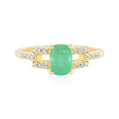 Russian Emerald Silver Ring (Adela Silber)