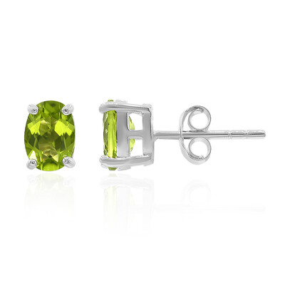 Burmese Peridot Silver Earrings