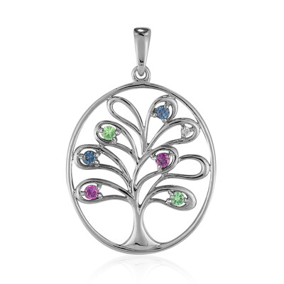 Rhodolite Silver Pendant