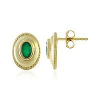 Green Agate Silver Earrings