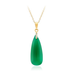 Green Agate Silver Necklace