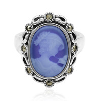 Blue Lace Agate Silver Ring