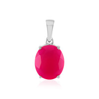 Raspberry Chalcedony Silver Pendant