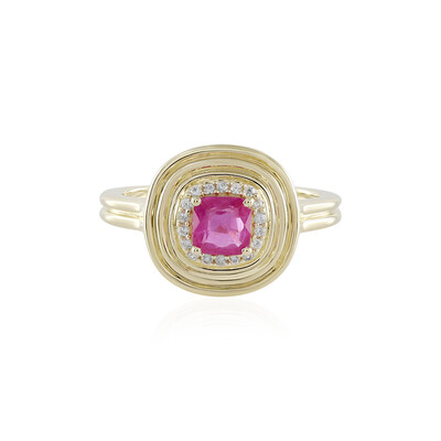 9K Madagascar Pink Sapphire Gold Ring (de Melo)