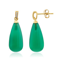 Green Agate Silver Earrings