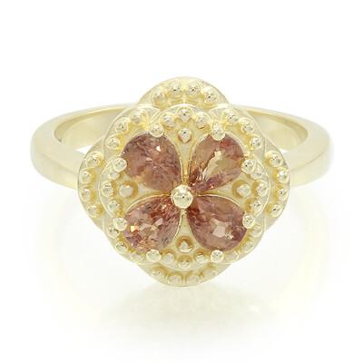 10K Unheated Padparadscha Sapphire Gold Ring