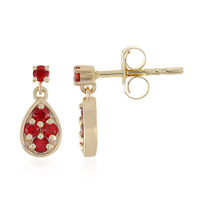 9K Tanzanian Ruby Gold Earrings