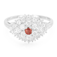 Sunset Ruby Silver Ring
