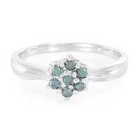 Fancy Diamond Silver Ring