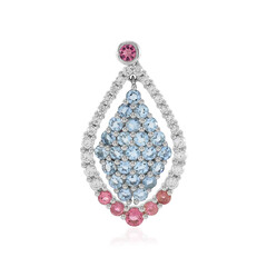 Nigerian Pink Tourmaline Silver Pendant (Adela Silber)