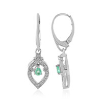 Ethiopian Emerald Silver Earrings