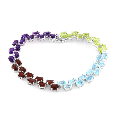Zambian Amethyst Silver Bracelet