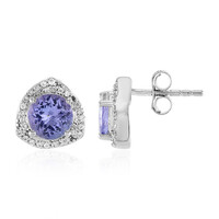 Unheated Tanzanite Silver Earrings
