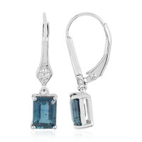 Teal Kyanite Silver Earrings