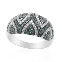 14K I1 Blue Diamond Gold Ring