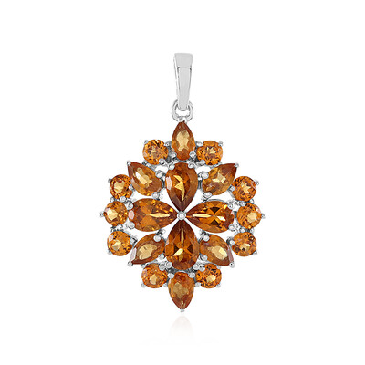 Hessonite Garnet Silver Pendant