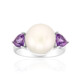 White Freshwater Pearl Silver Ring (Michelle Albala)