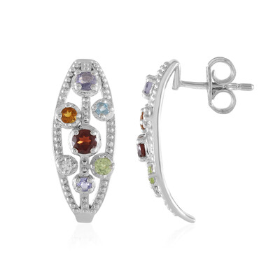 Mozambique Garnet Silver Earrings