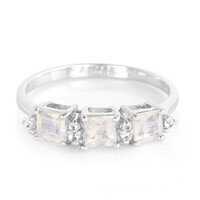 Rainbow Moonstone Silver Ring