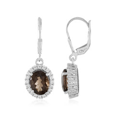 Smoky Quartz Silver Earrings