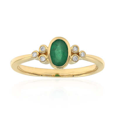 10K AAA Zambian Emerald Gold Ring