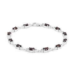Garnet Silver Bracelet