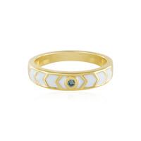 13 Sky Blue Diamond Silver Ring