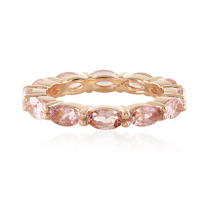 Pink Tourmaline Silver Ring