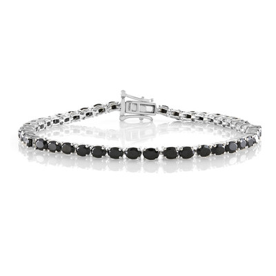 Black Spinel Silver Bracelet