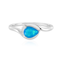 Blue Ethiopian Opal Silver Ring