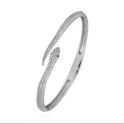 White Topaz Silver Bangle