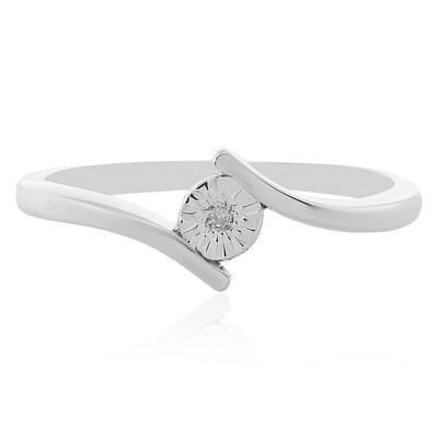 I2 (H) Diamond Silver Ring