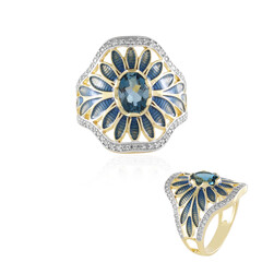 London Blue Topaz Silver Ring (Adela Silber)