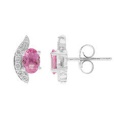 Pink Tourmaline Silver Earrings