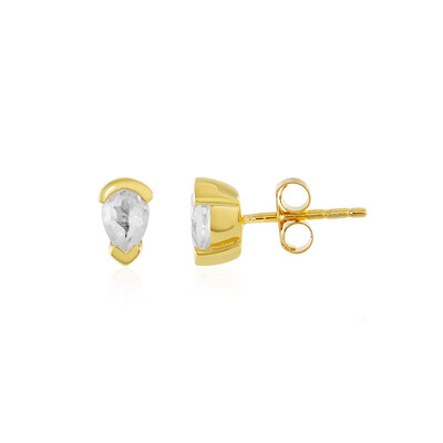White Topaz Silver Earrings