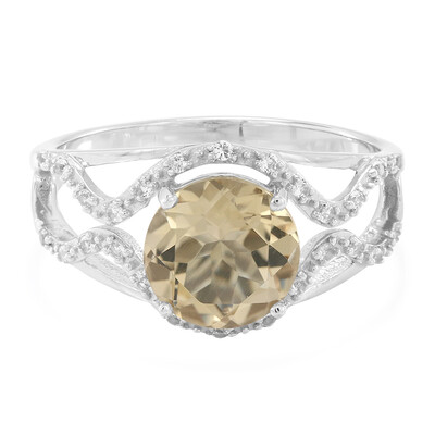 Champagne Quartz Silver Ring