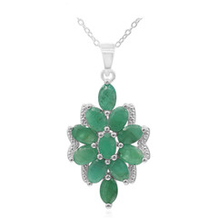 Emerald Silver Necklace