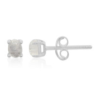 Rainbow Moonstone Silver Earrings